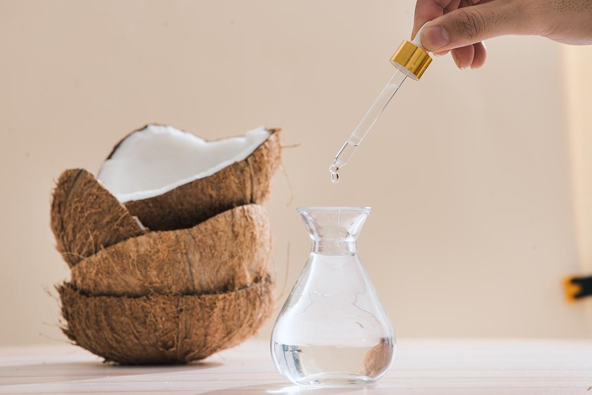 Coconut oil in a vial