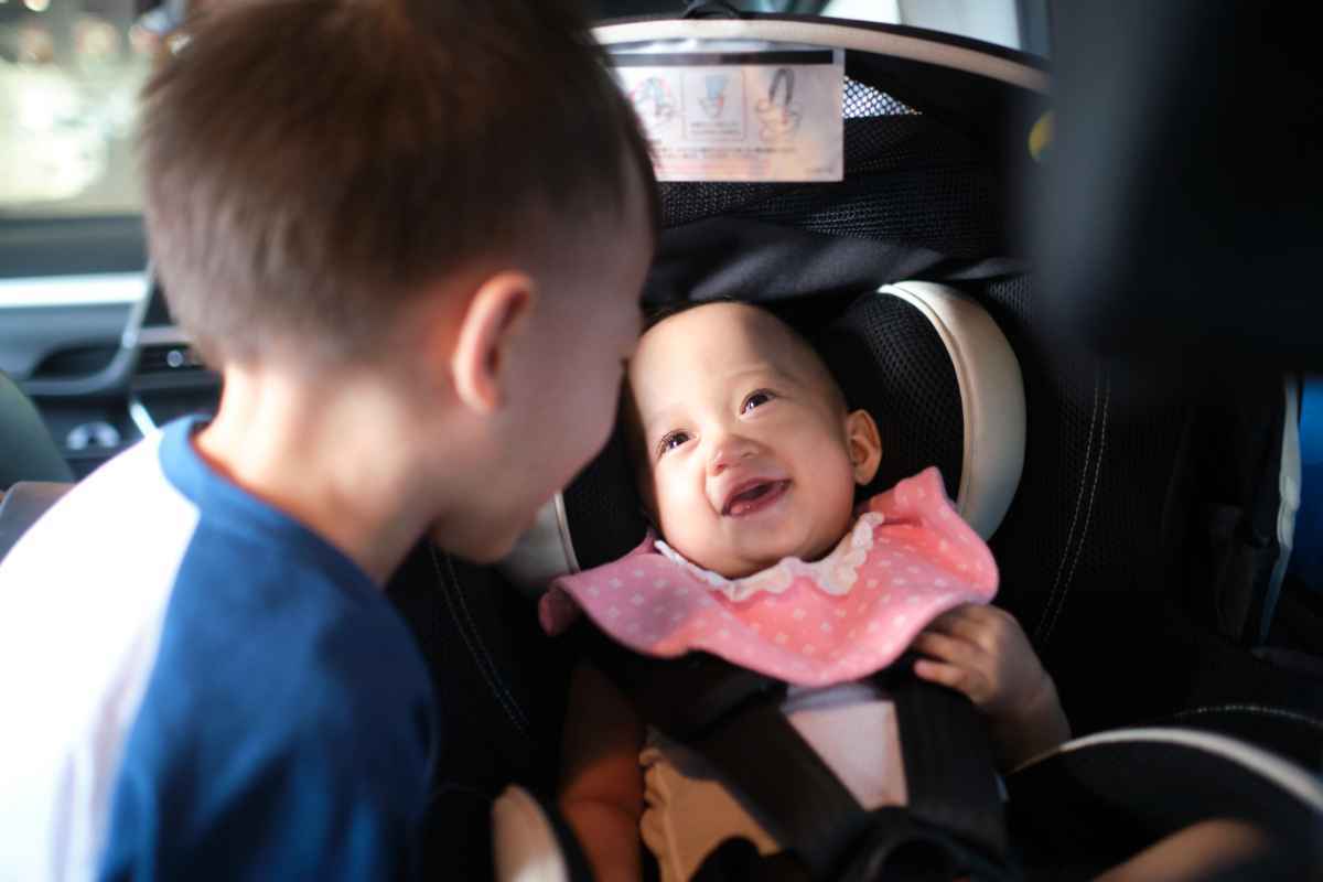 Safety first! Always strap your little one securely into their car seat.