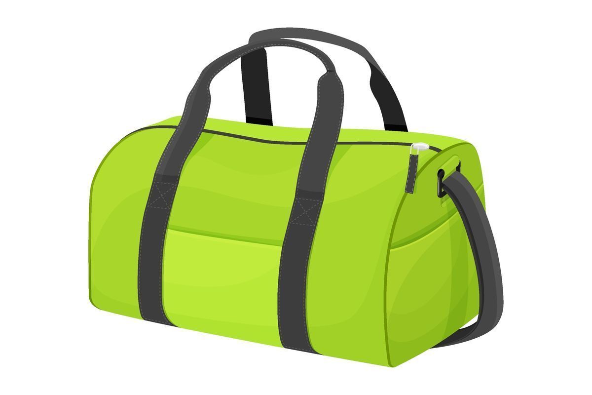Bright green duffel backpack