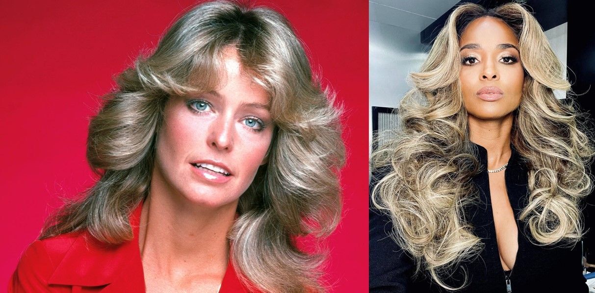Farrah Fawcett in the 1970s; R&B singer Ciara.