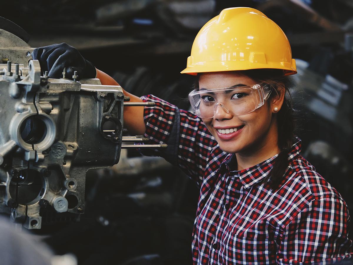 Asian female engineer
