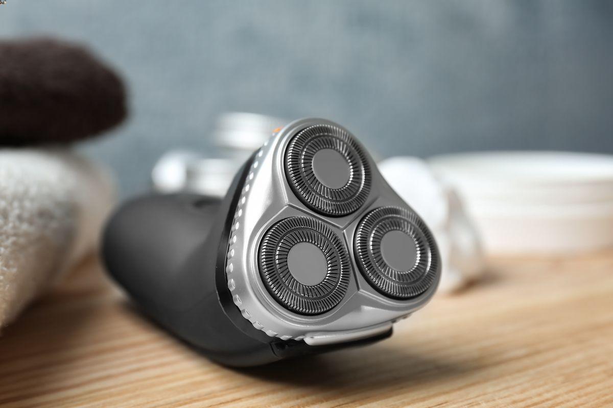 Electric shaver for men on a table