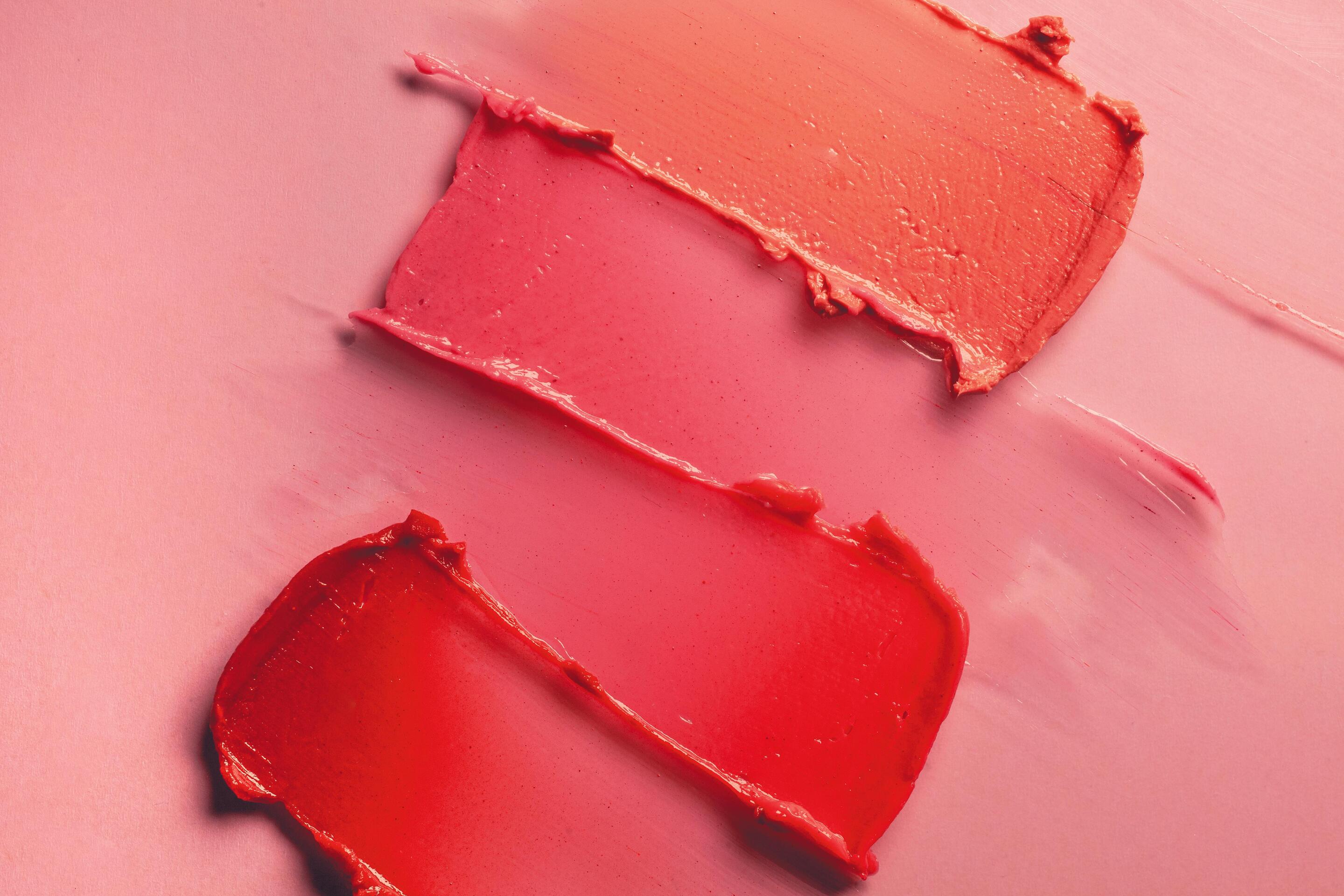 Red lipstick swatches