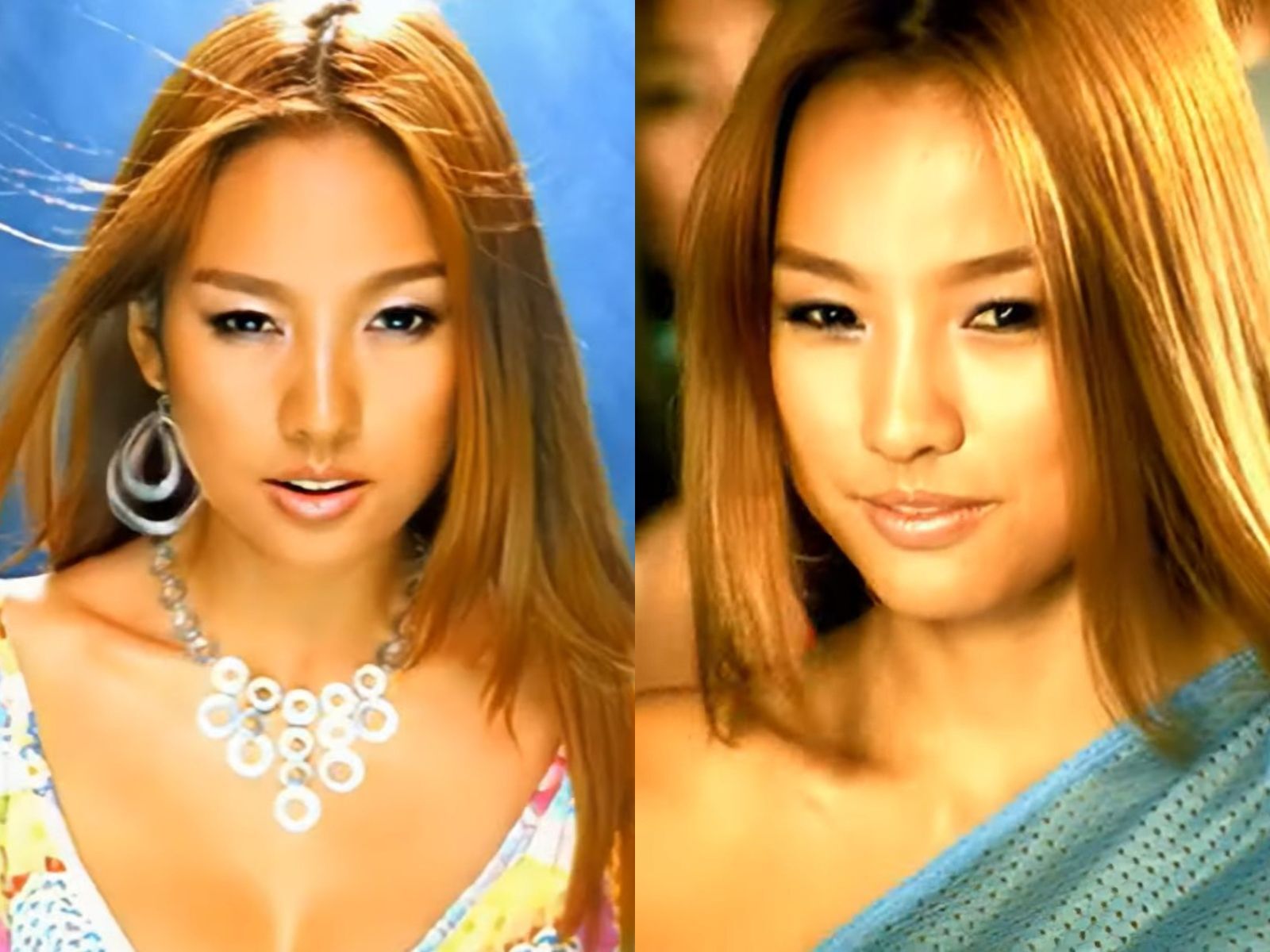 A collage of Lee Hyori in her 10 Minutes music video.