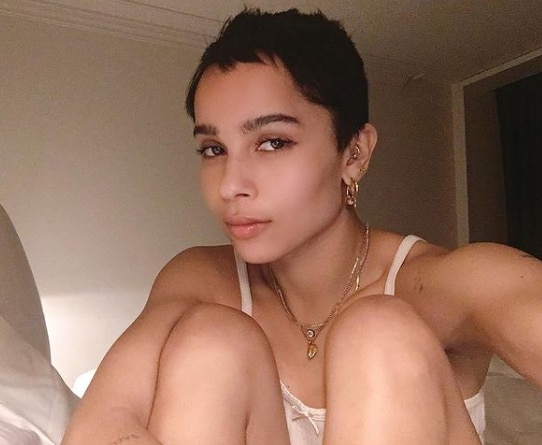 Zoe Kravitz with a straight-out-of-bed look (Photo Credit: Zoe Kravitz’s Instagram) 