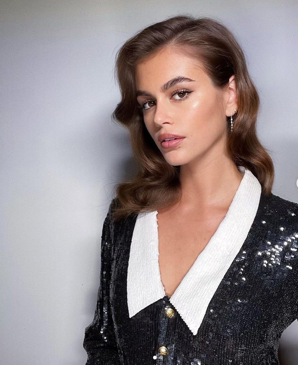 Woman in a sequined dress