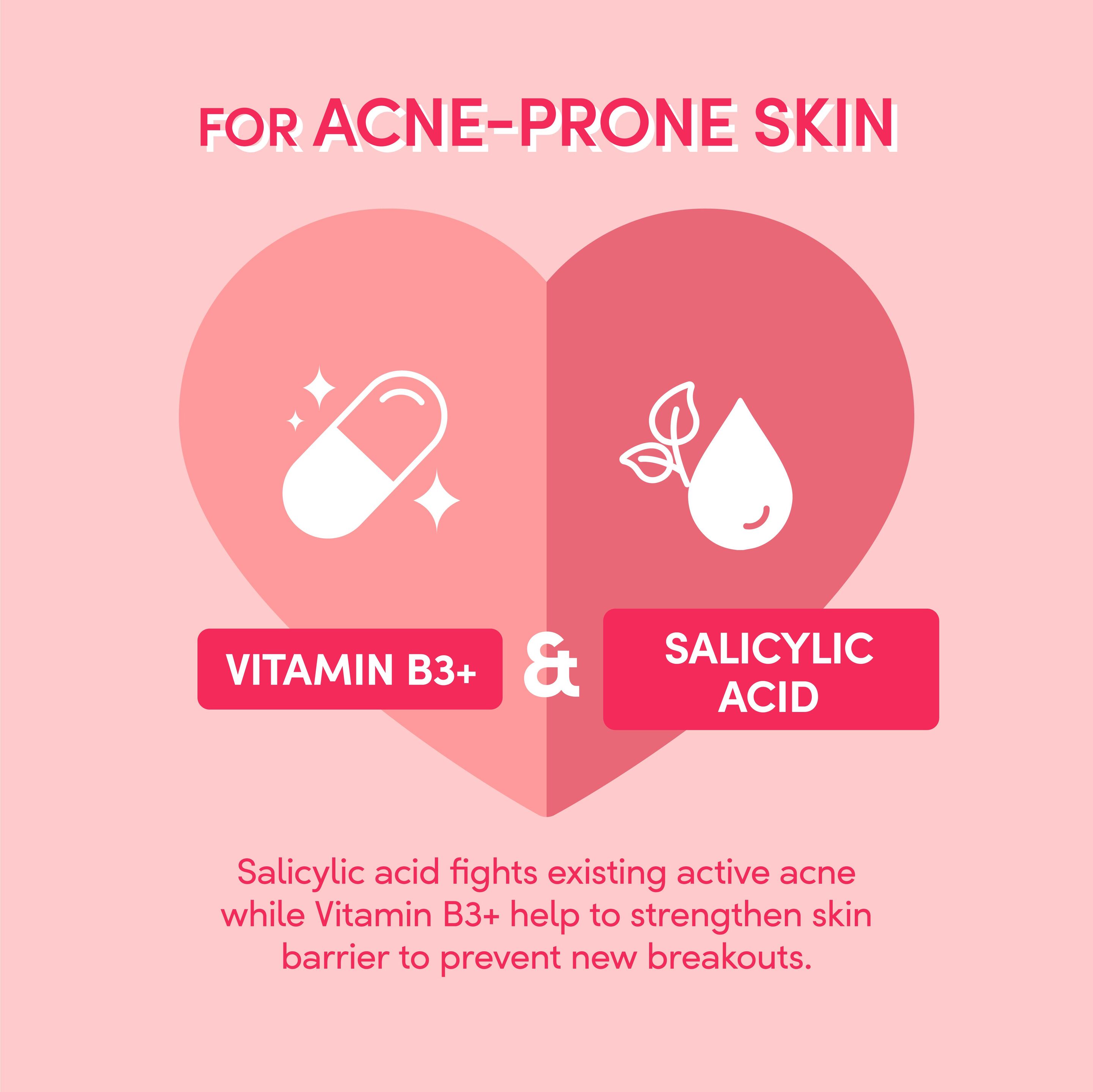 Infographic of salicylic acid and vitamin b3