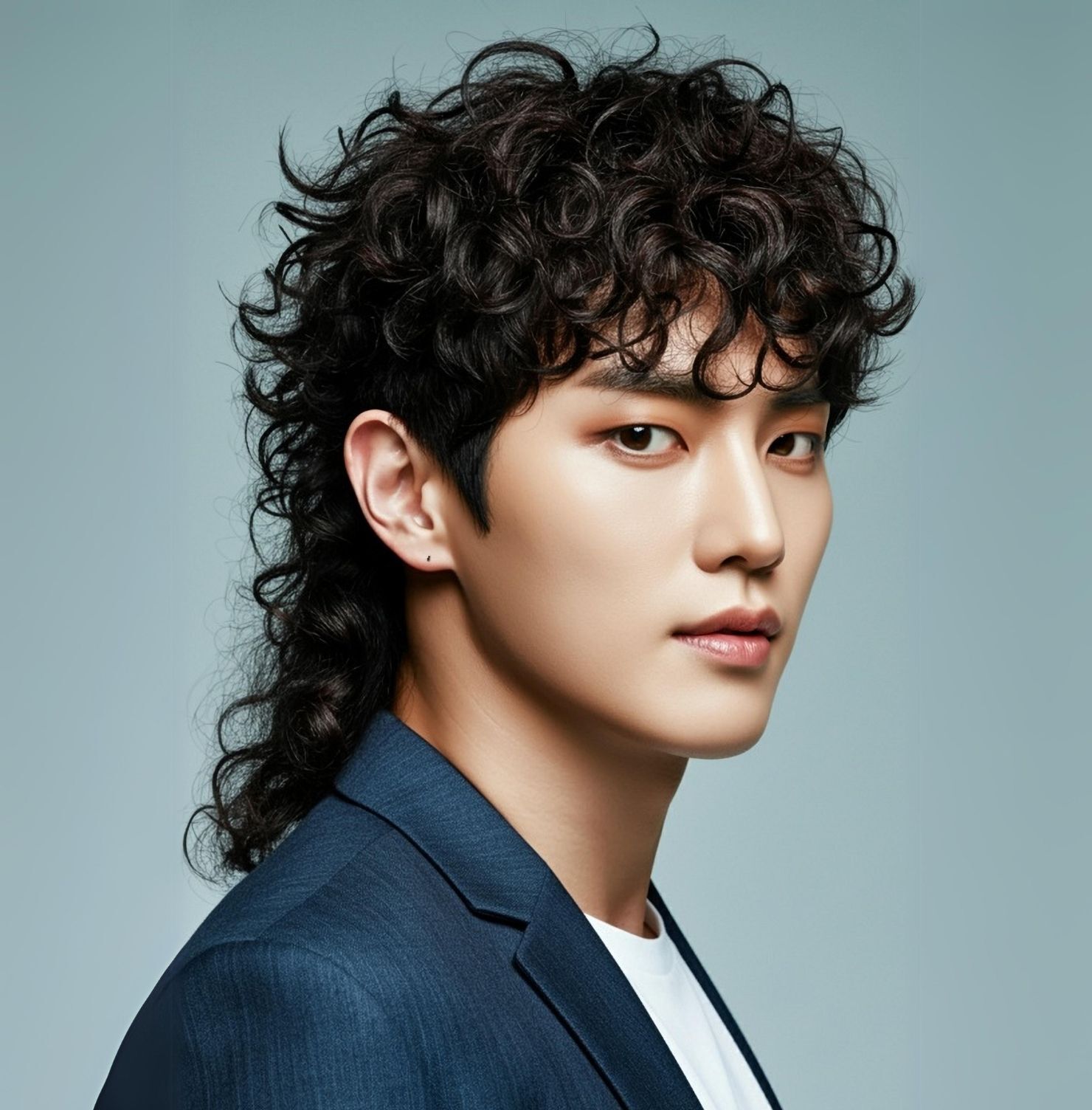 Tóc mullet nam uốn con sâu