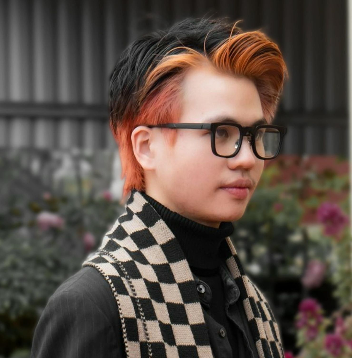 Tóc mullet nam nhuộm mái