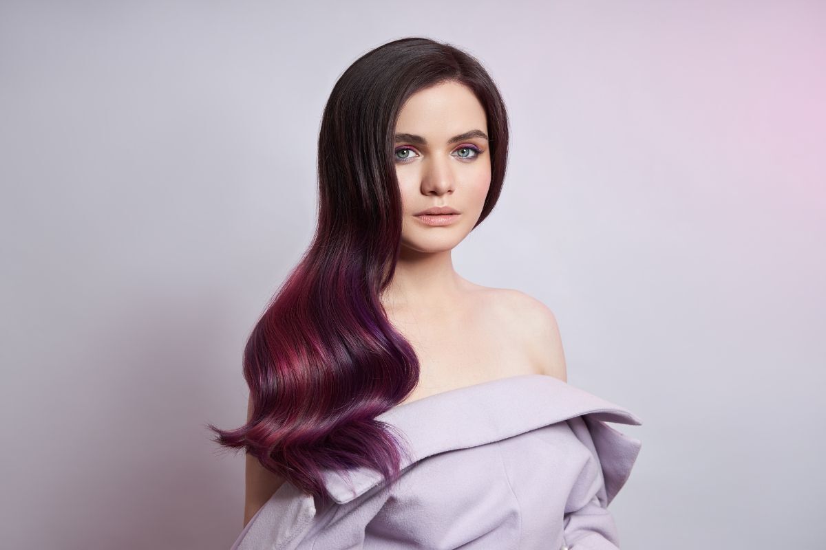 Tóc ombre nâu tím