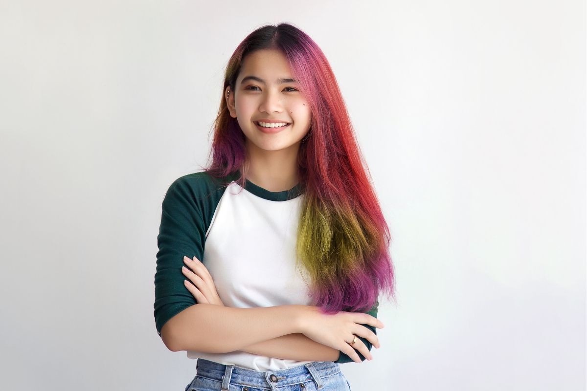 Nhuộm ombre nâu rêu