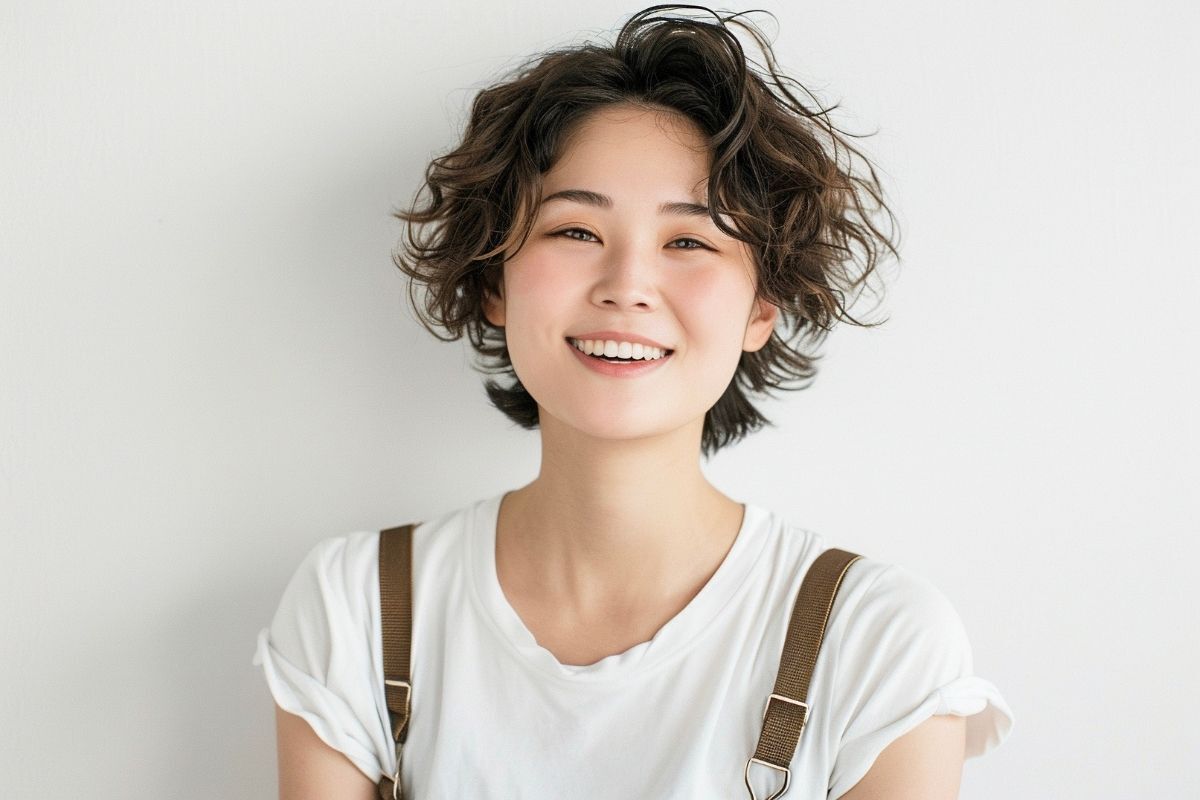 Tóc tém xoăn tự nhiên, nhẹ nhàng