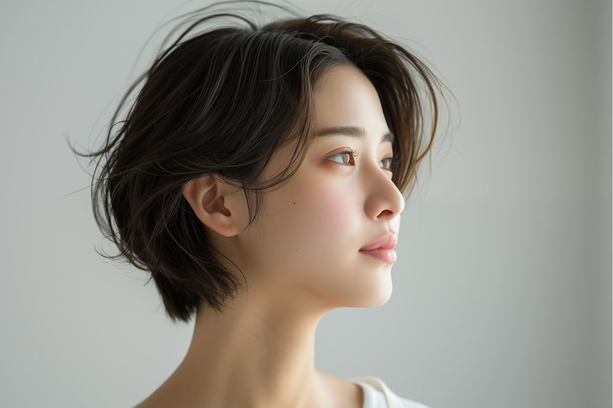 Tóc tém 2 mái uốn nhẹ