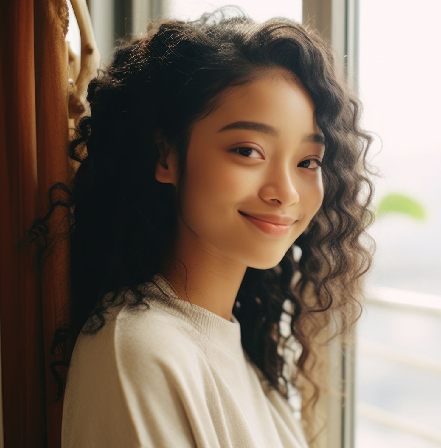 Tóc xoăn hippie ngắn ngang vai