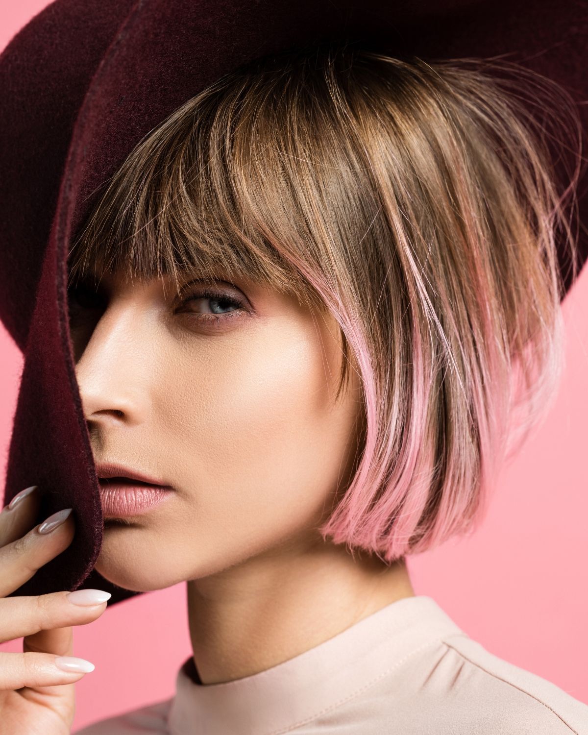 tóc gẩy light hồng 