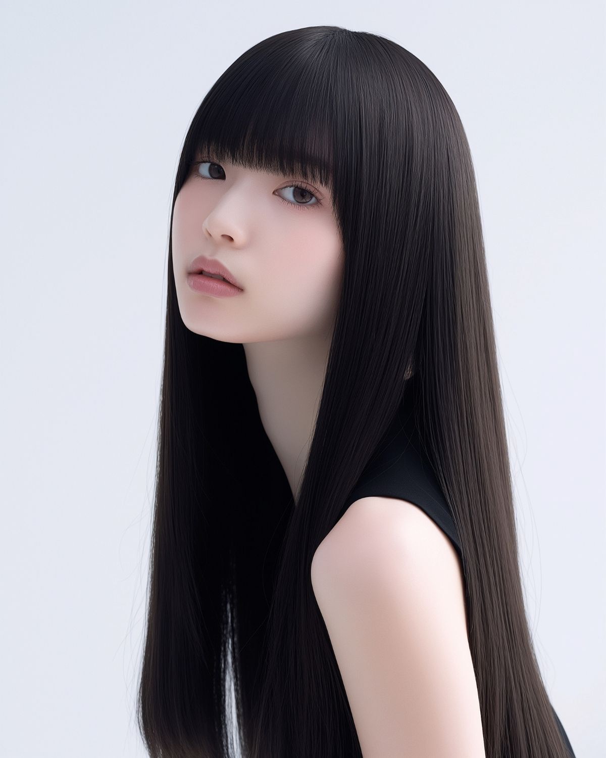 Kiểu tóc dài thẳng mái ngang