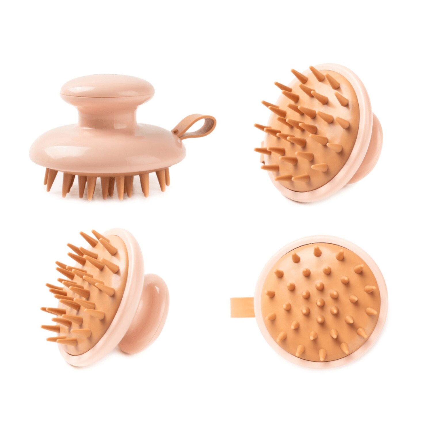 tóc bết cách để tóc không bết dùng lược gội đầu bốn lược gội đầu màu cam nhạt trên nền trắng