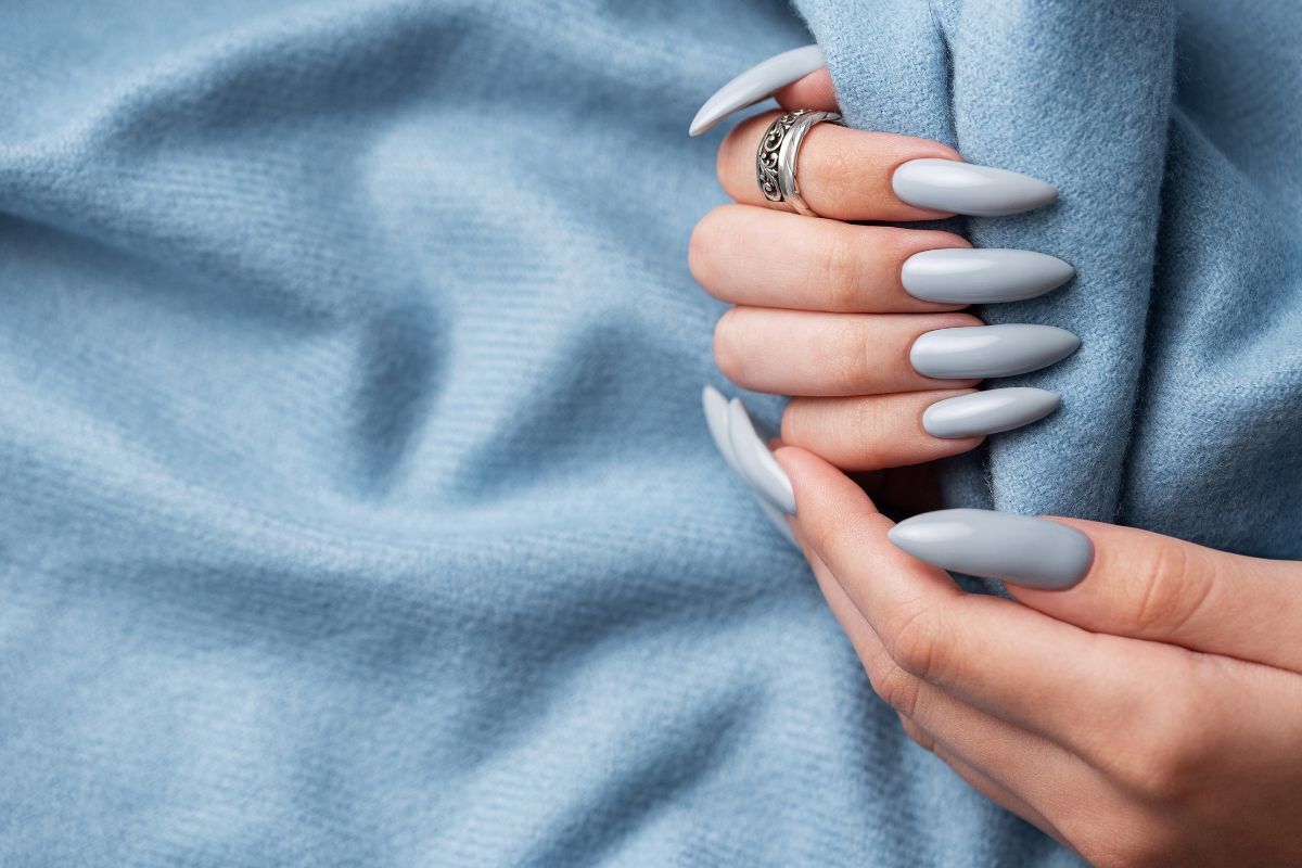 nail màu xanh 