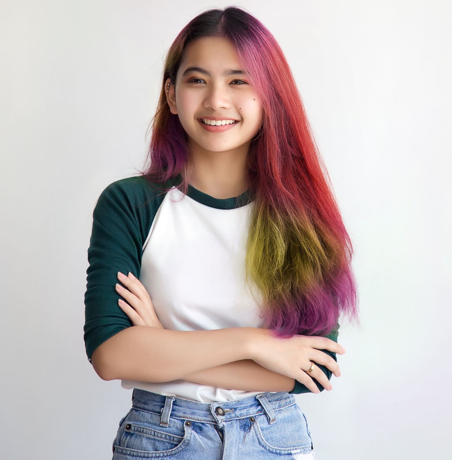  Tóc dài nhuộm highlight