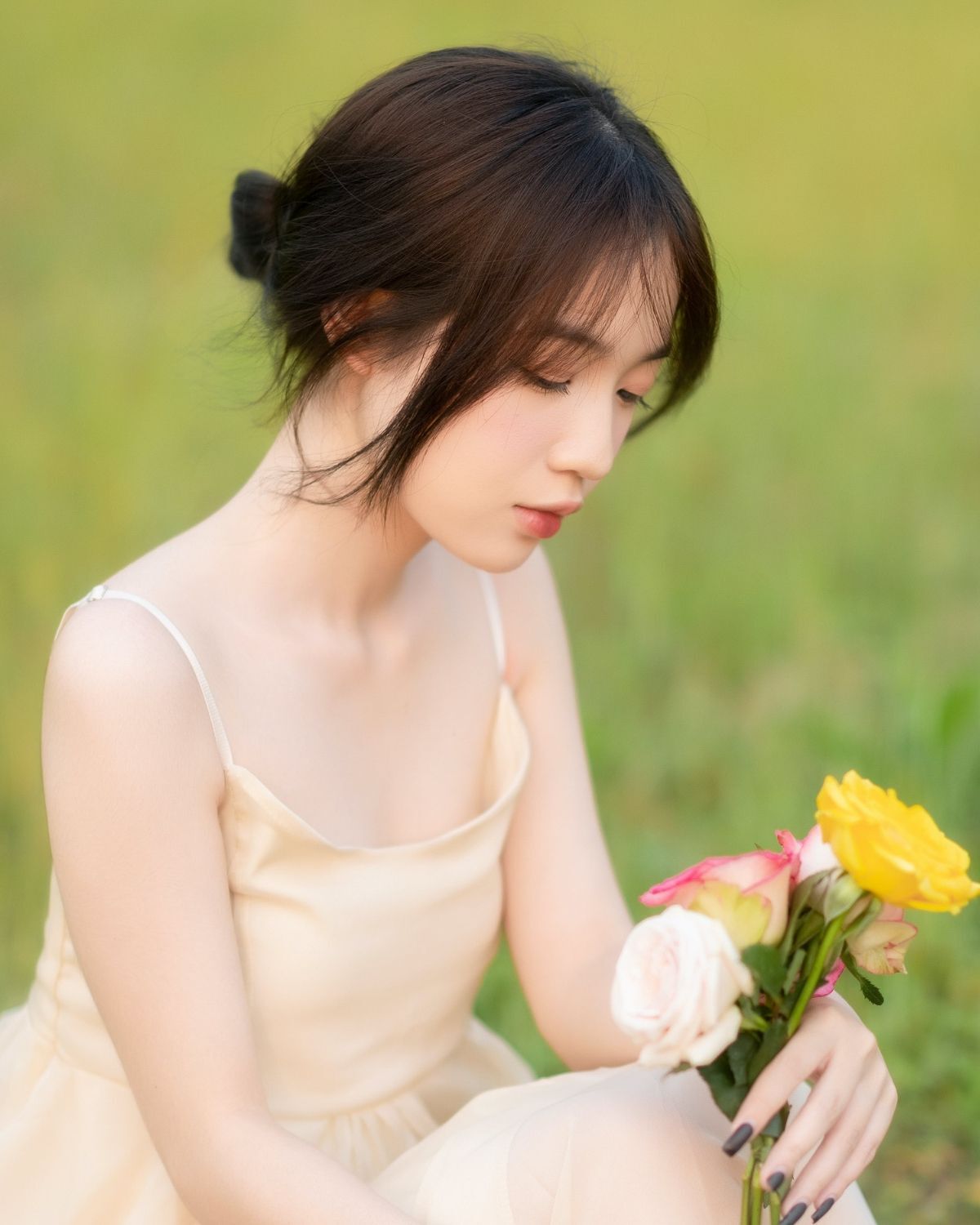 Tóc búi thấp