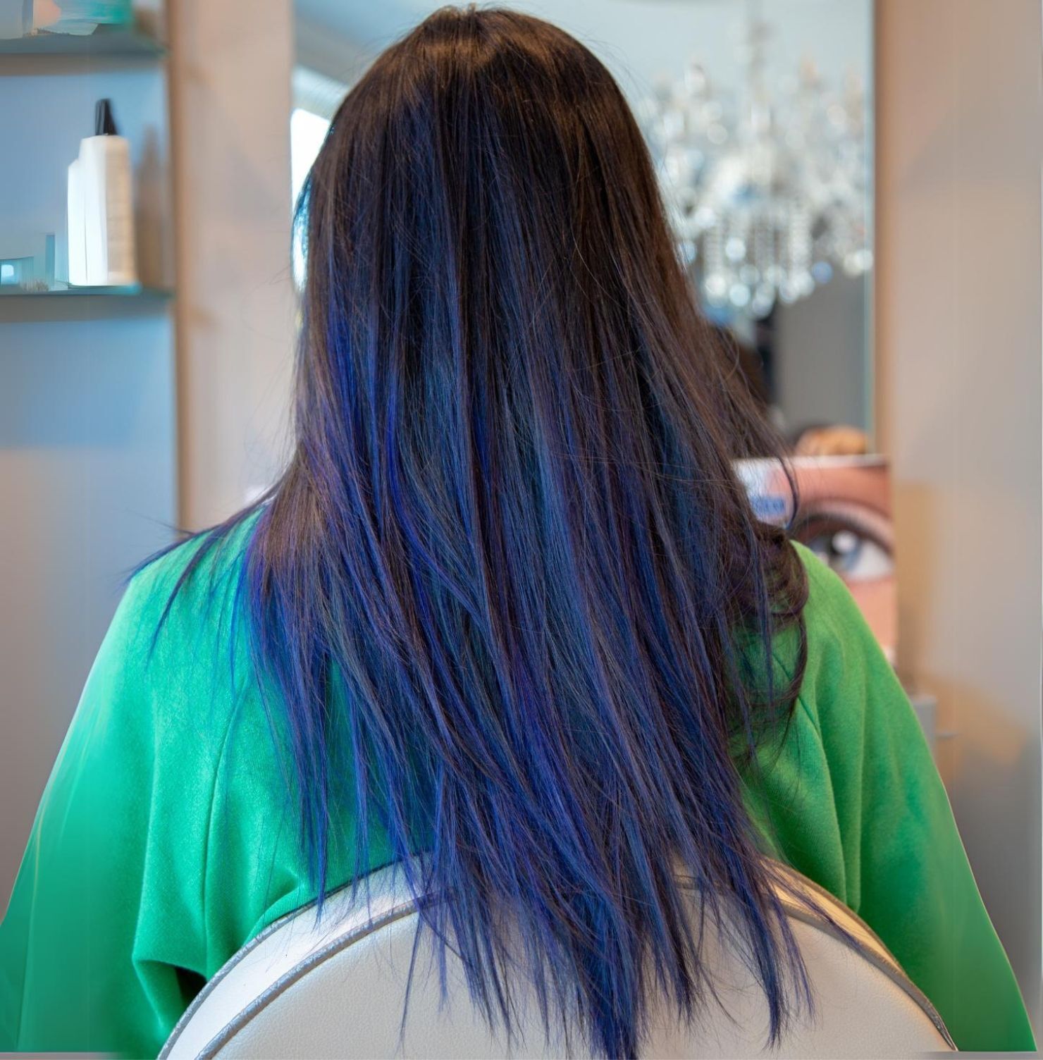 Tóc balayage xanh đen