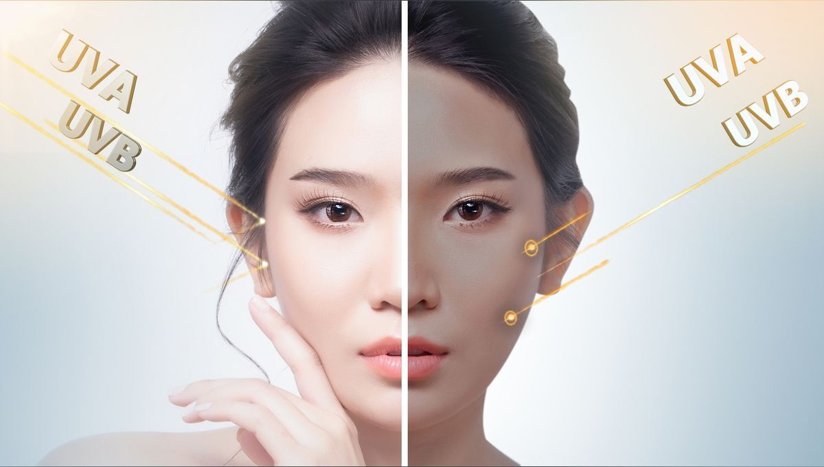 Phân biệt kem chống nắng hoá học và kem chống nắng vật lý cô gái búi tóc cao đang nhìn thẳng vào ống kính