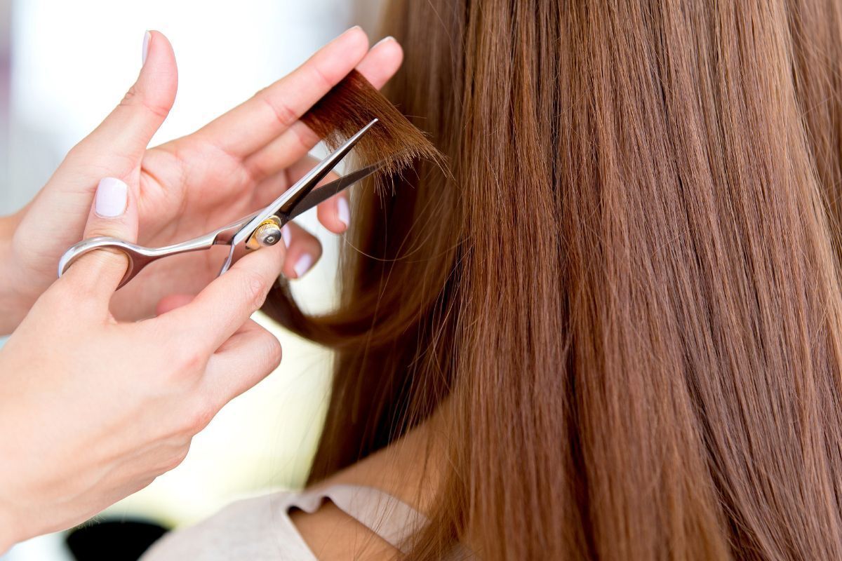 Dùng kéo cắt tỉa đuôi tóc