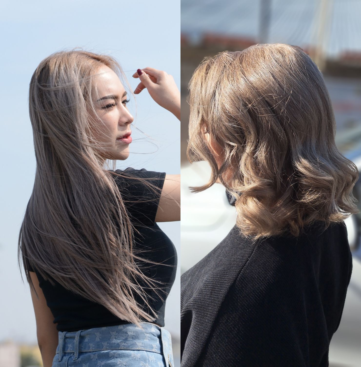 Tóc màu nâu pha xám khói trầm