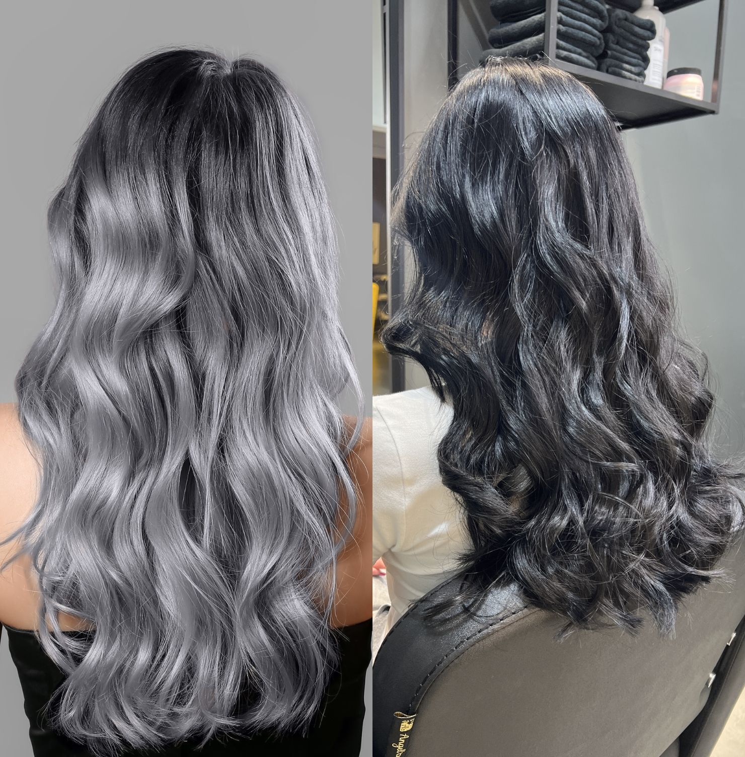 Tóc màu xám khói trầm pha màu đen