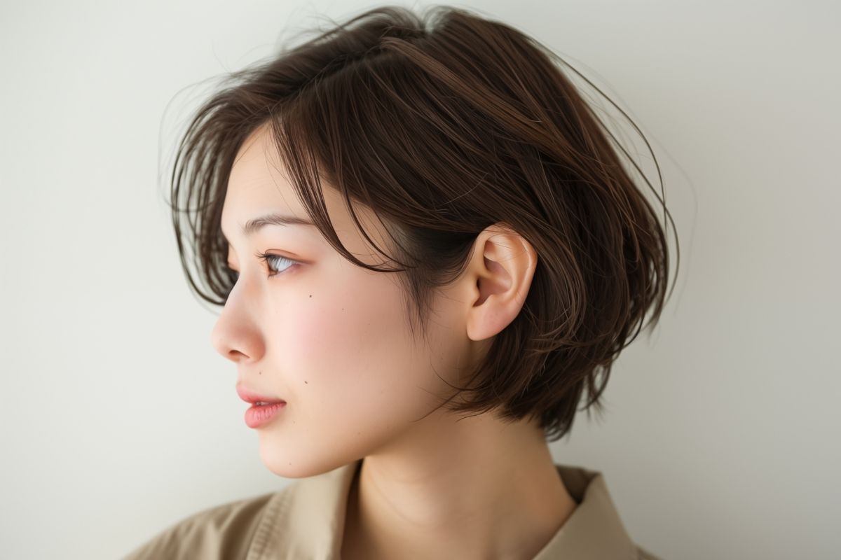 Tóc bob ngắn cho mặt tròn tỉa ôm gáy