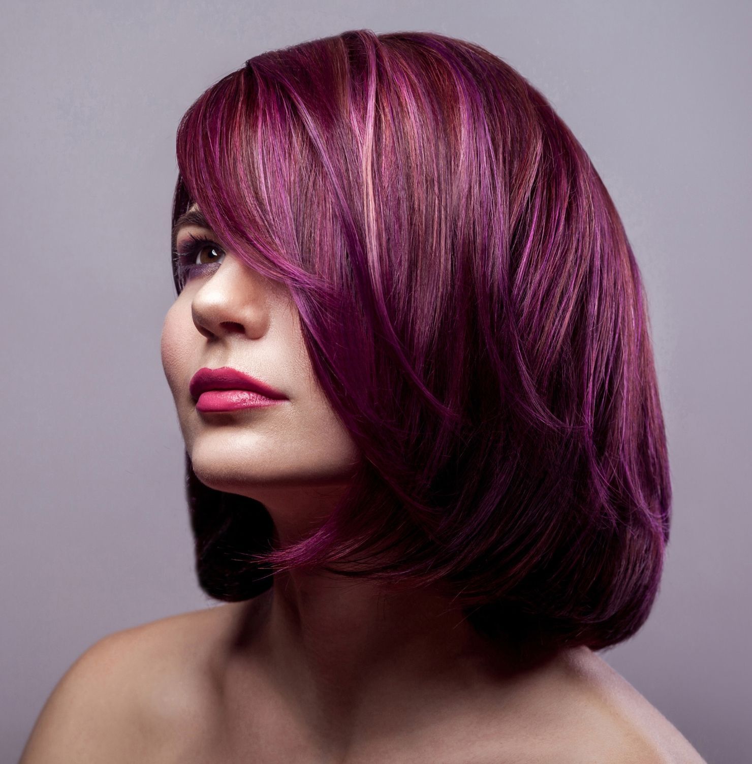  Tóc màu phúc bồn tử ánh tím