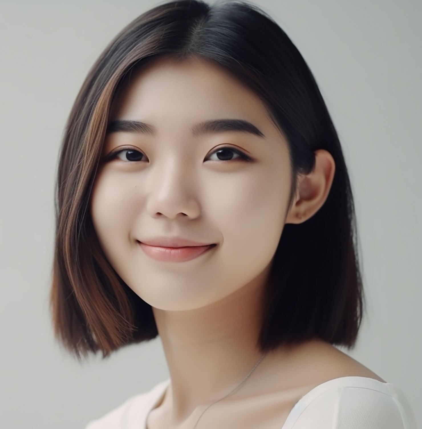 Tóc ngắn ngang vai thẳng không mái