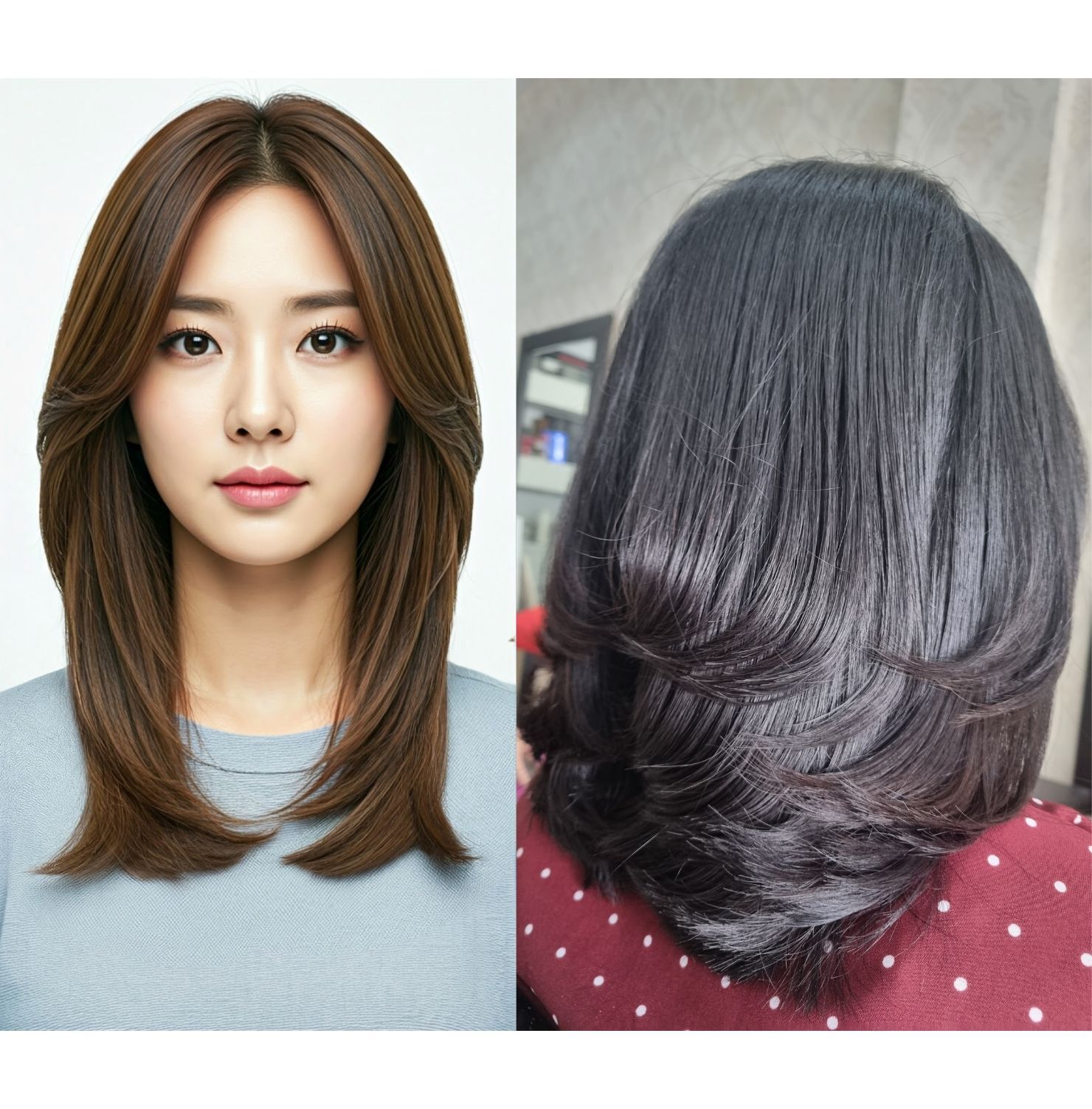 Tóc lá bầu dài ngang vai