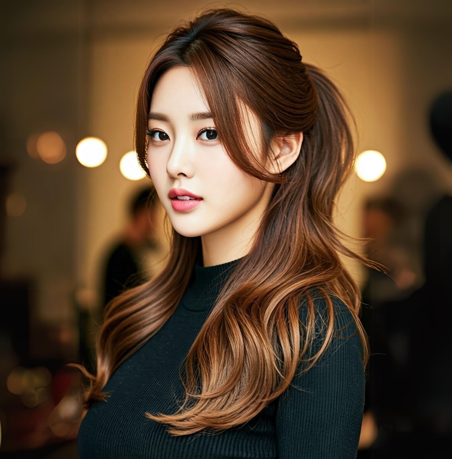 Tóc mái bay buộc nửa đầu