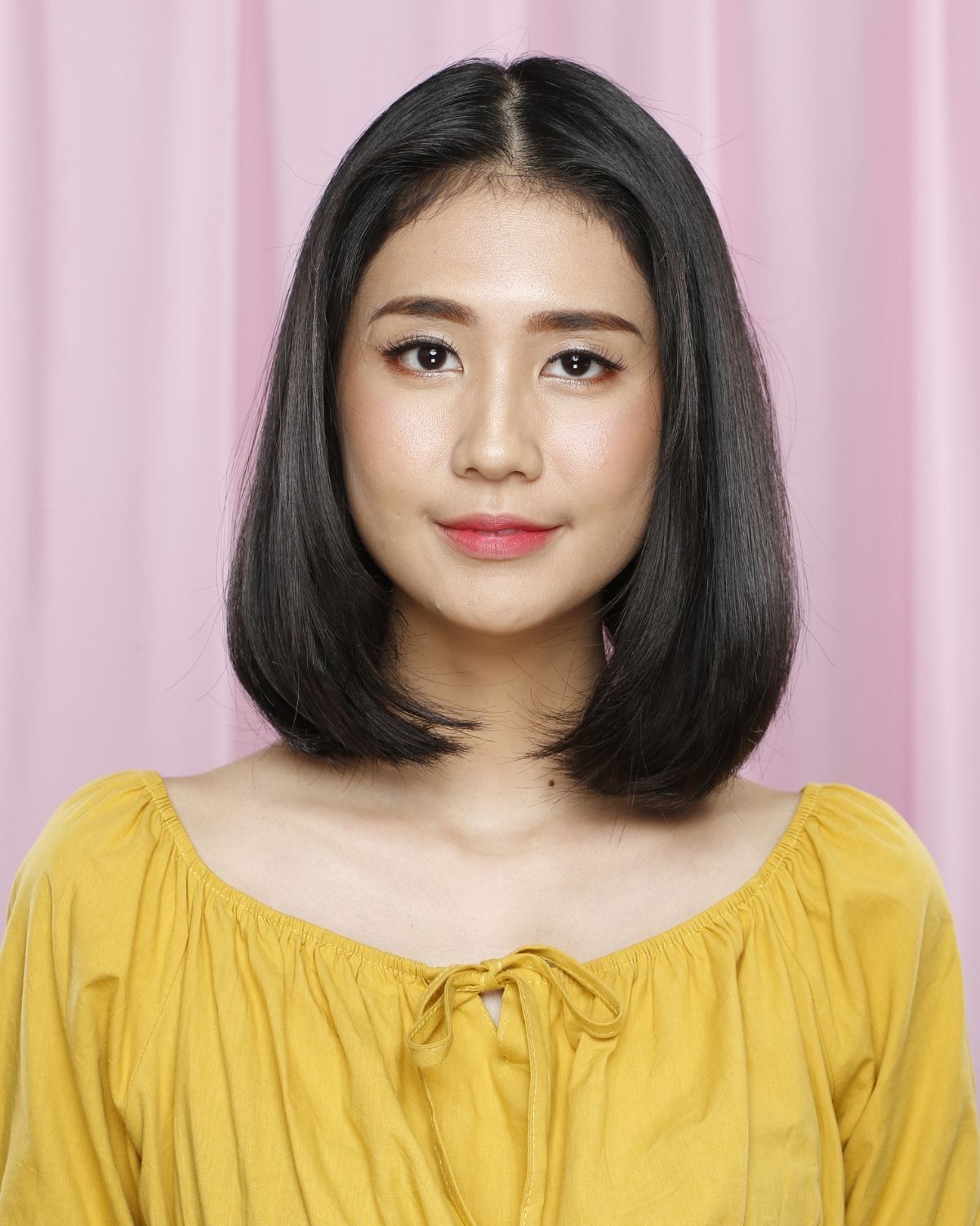 Tóc layer medium length duỗi phồng