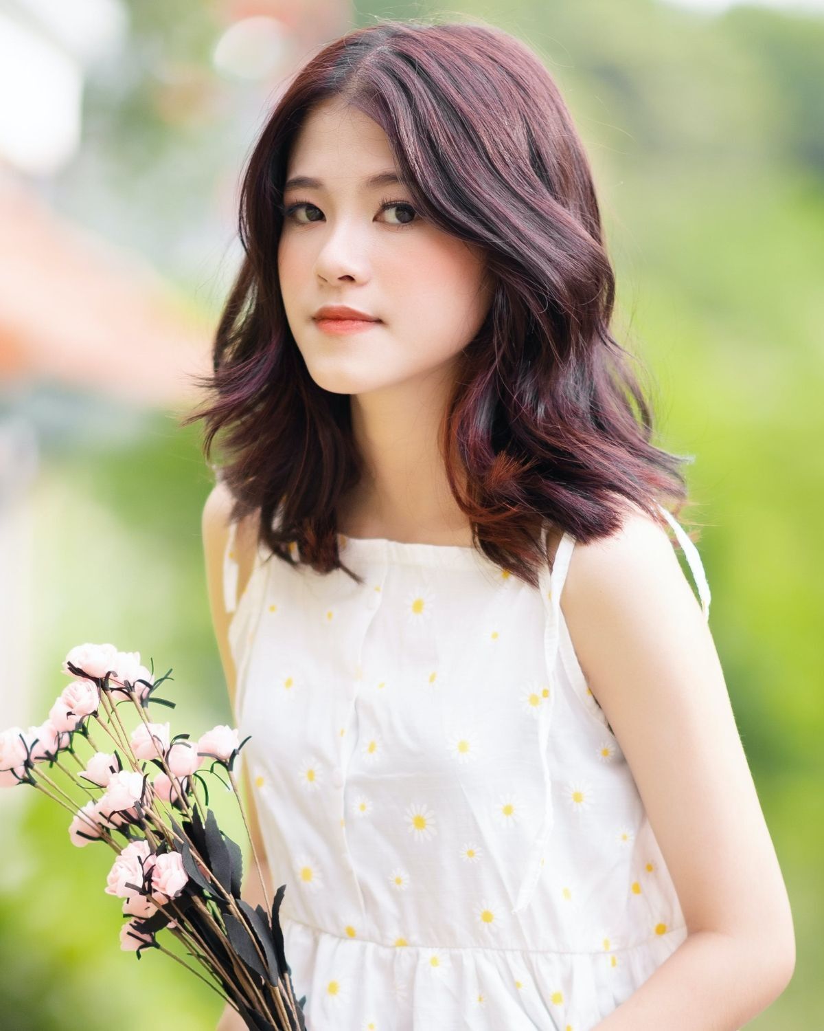 Tóc lob layer medium length mềm mại