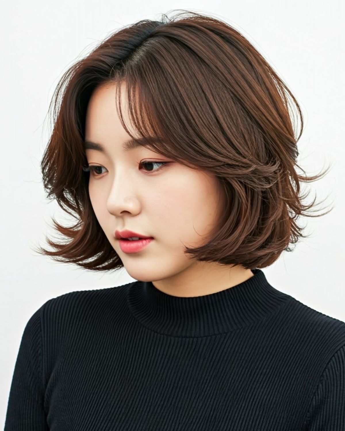 Tóc bồ câu ngắn cho mặt tròn 