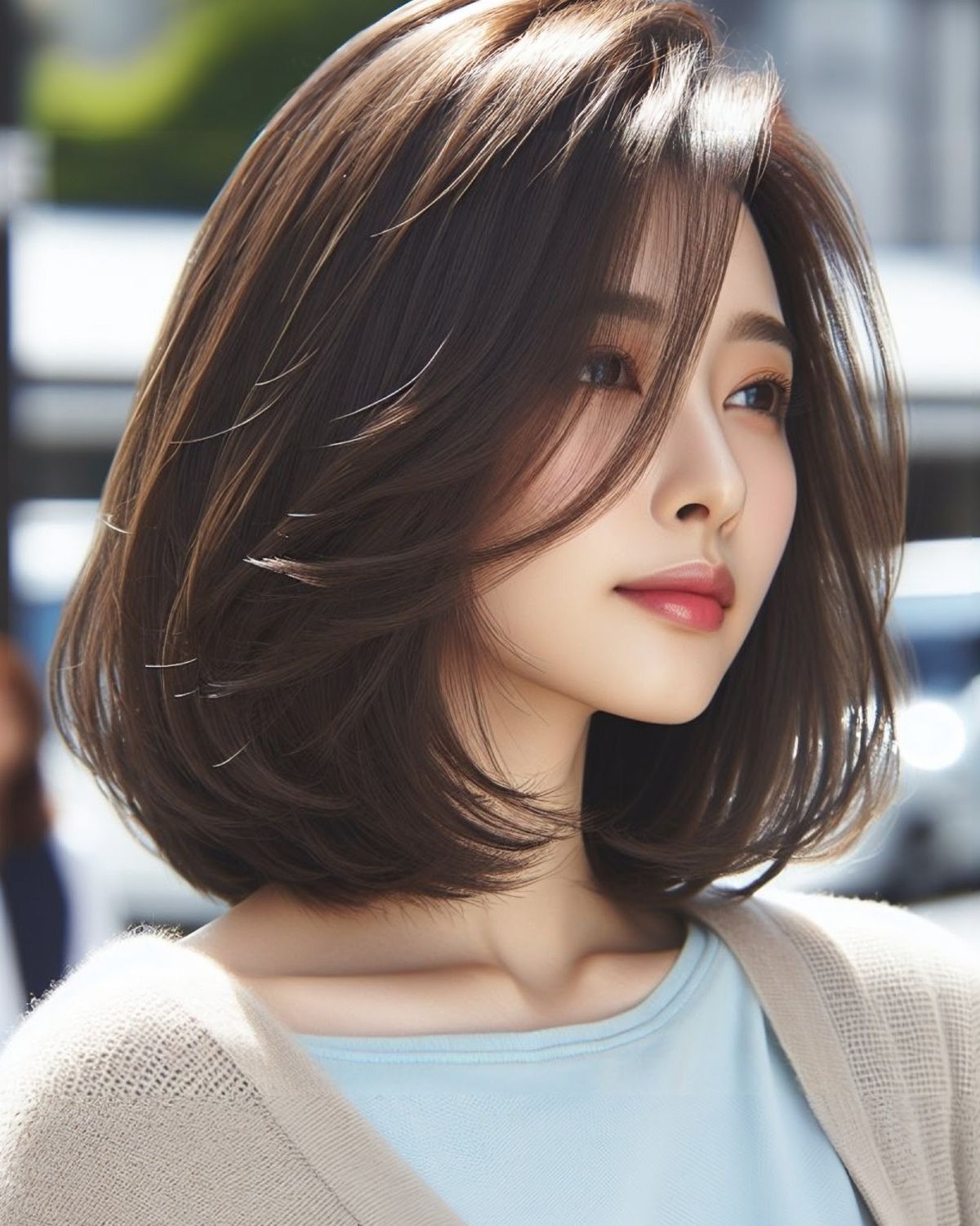  tóc bồ câu uốn phồng ngắn cho khuôn mặt dài