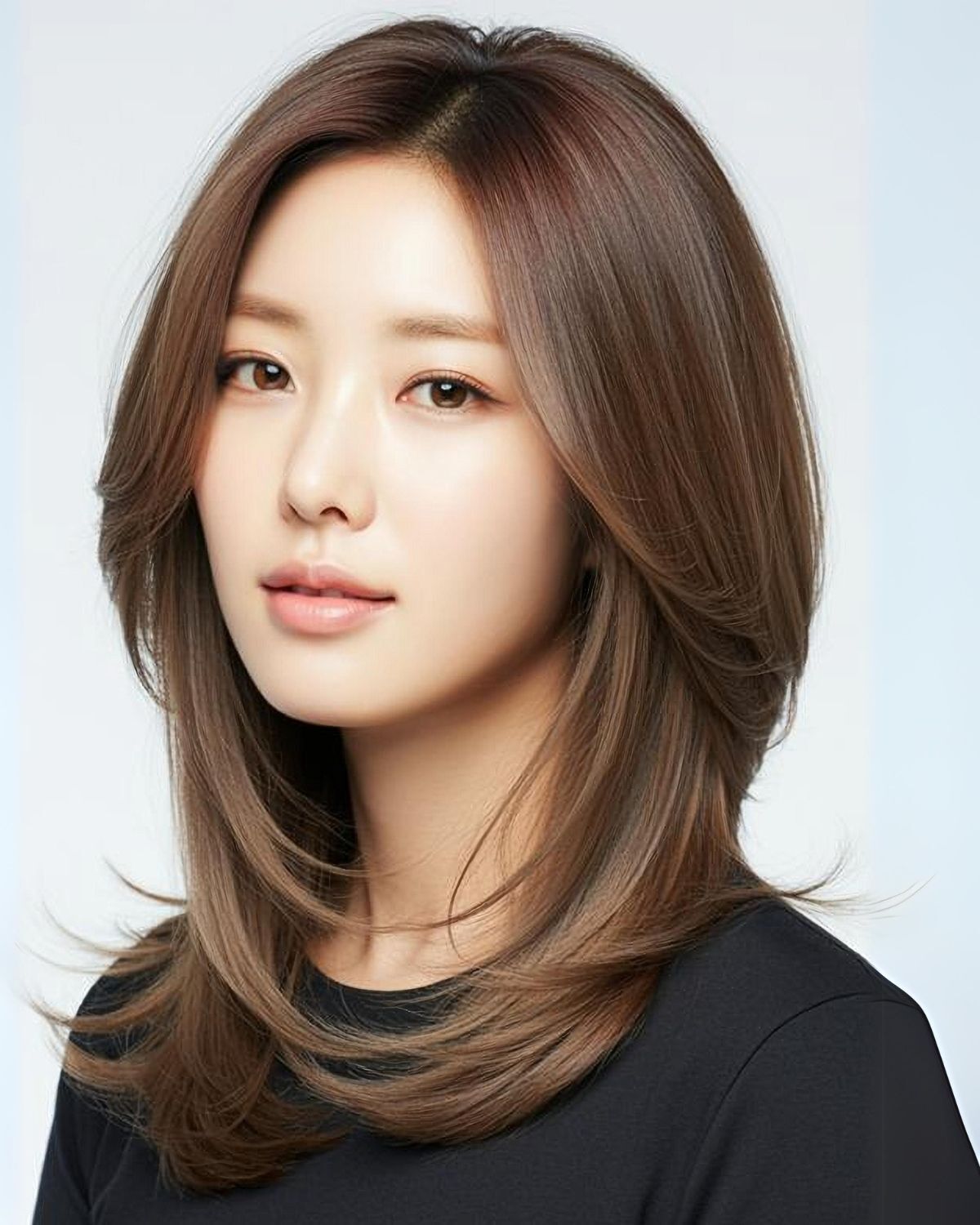 Tóc bồ câu nhuộm màu nâu sáng 