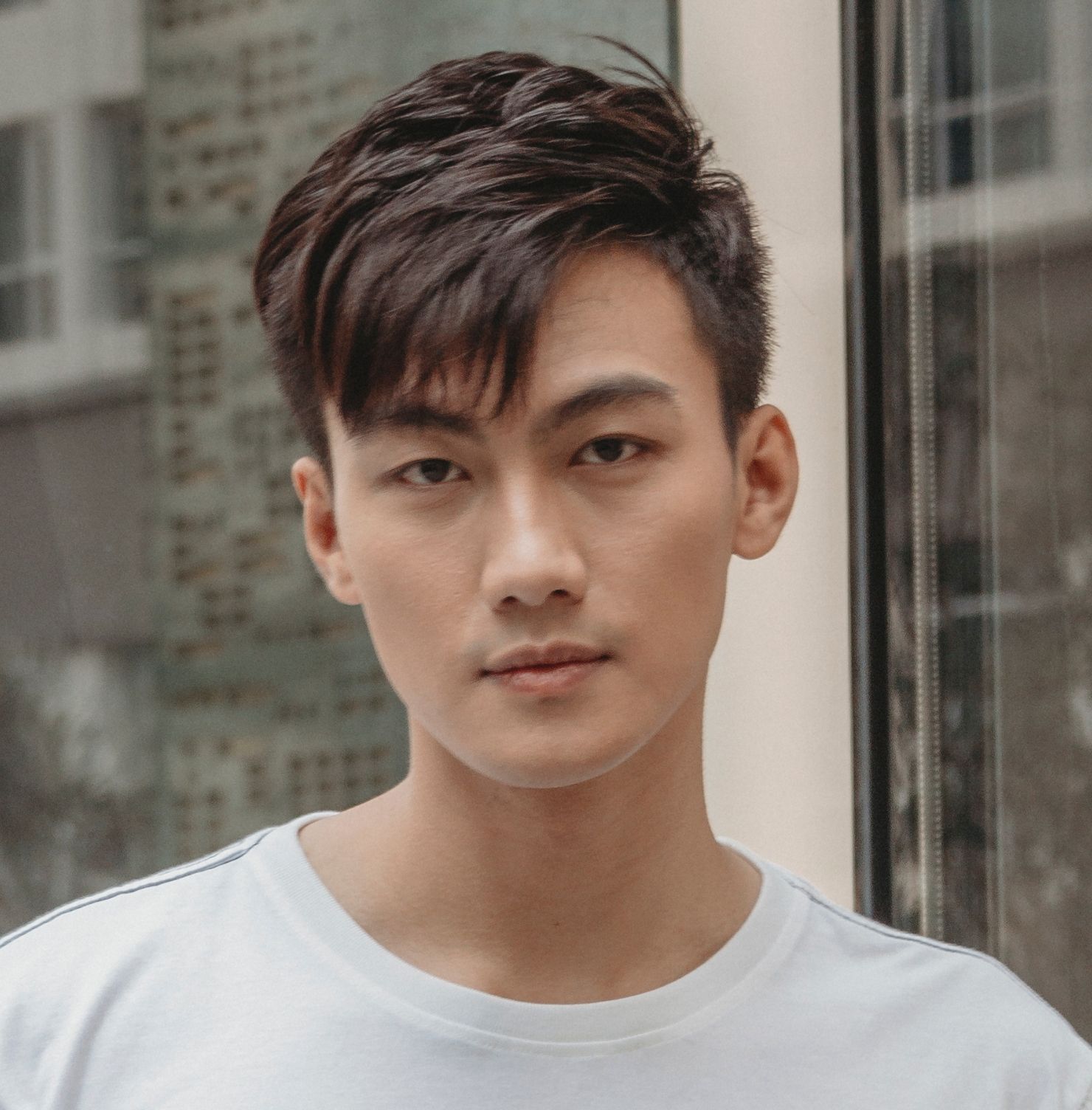  Tóc layer nam mái chéo