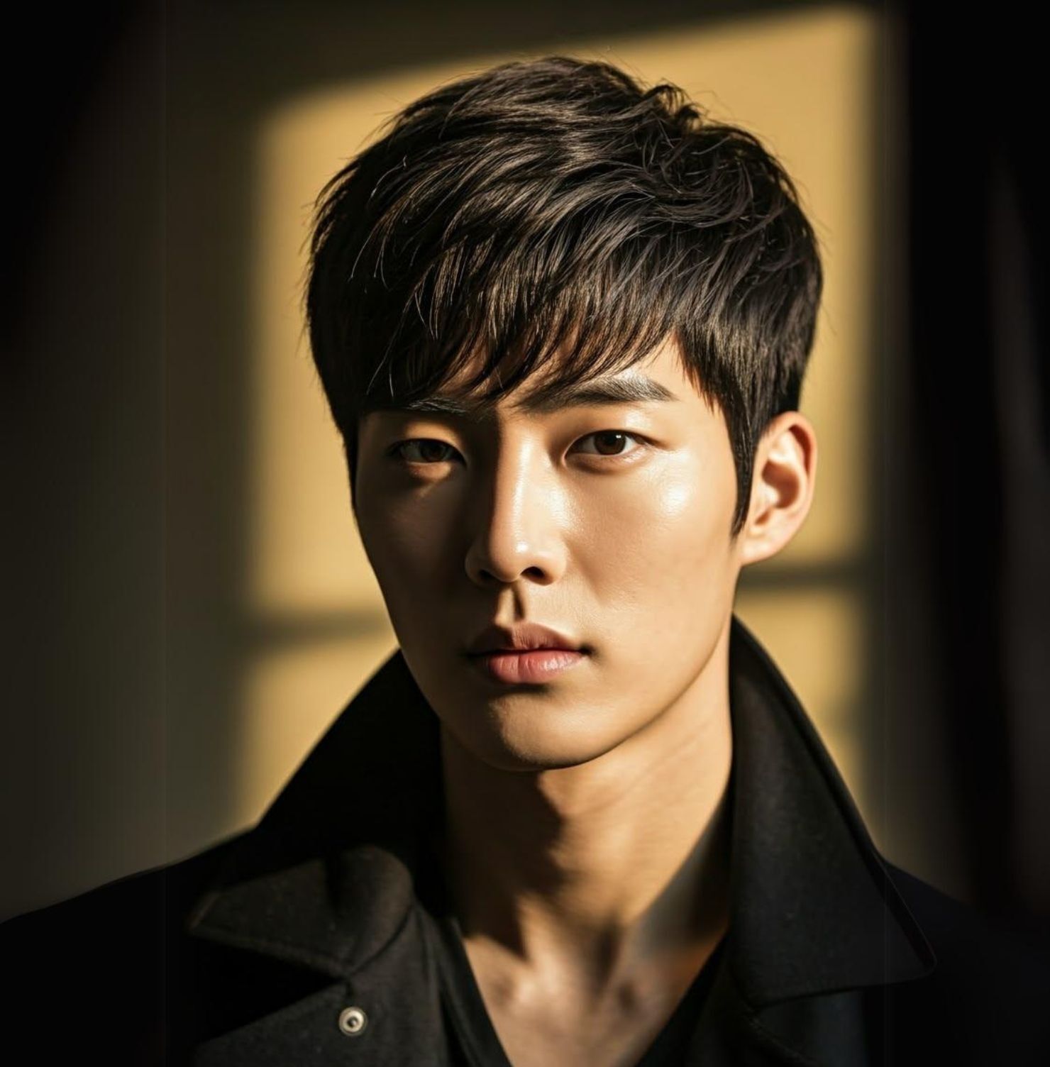 Tóc layer nam cho trán cao