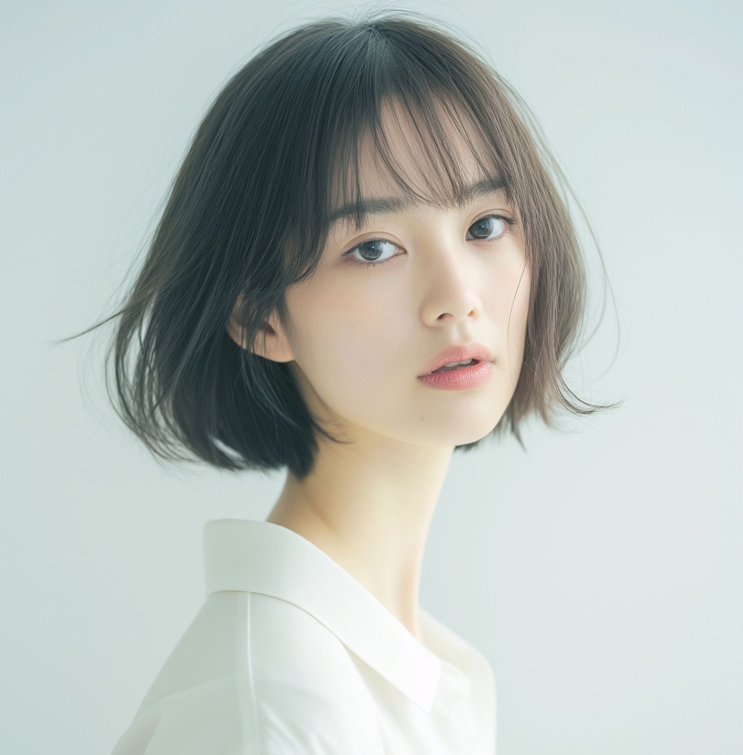 Tóc ngắn mái thưa cho mặt dài