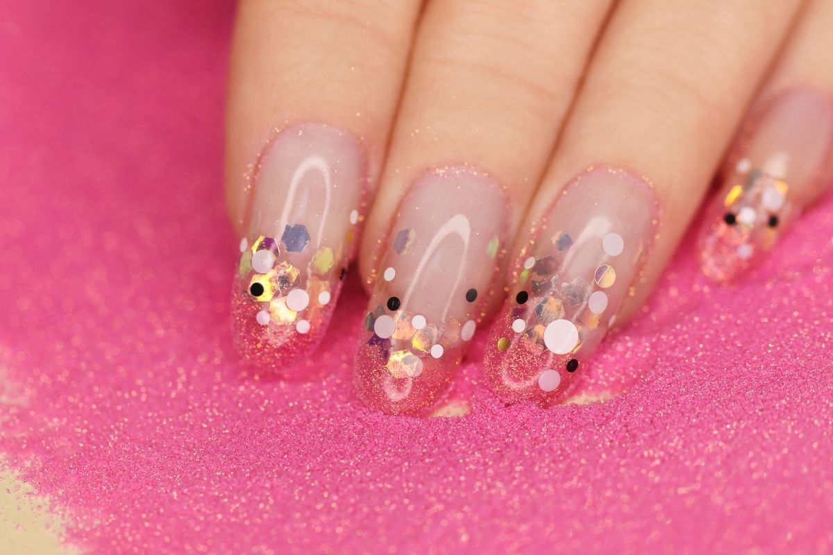 nail nhũ nail đầu móng hồng kim tuyến nhũ dạng to