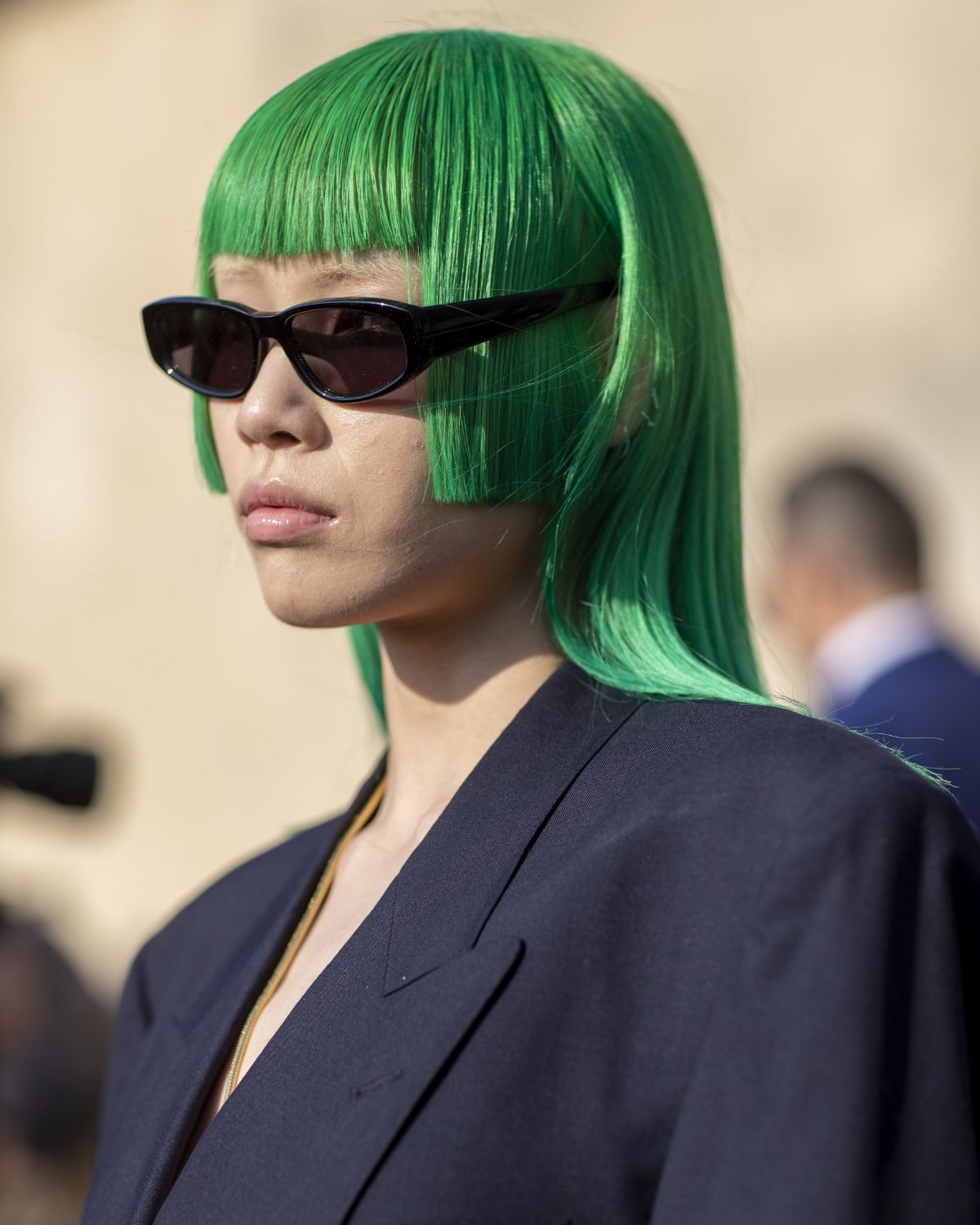 Màu tóc xanh rêu cho nàng da trắng