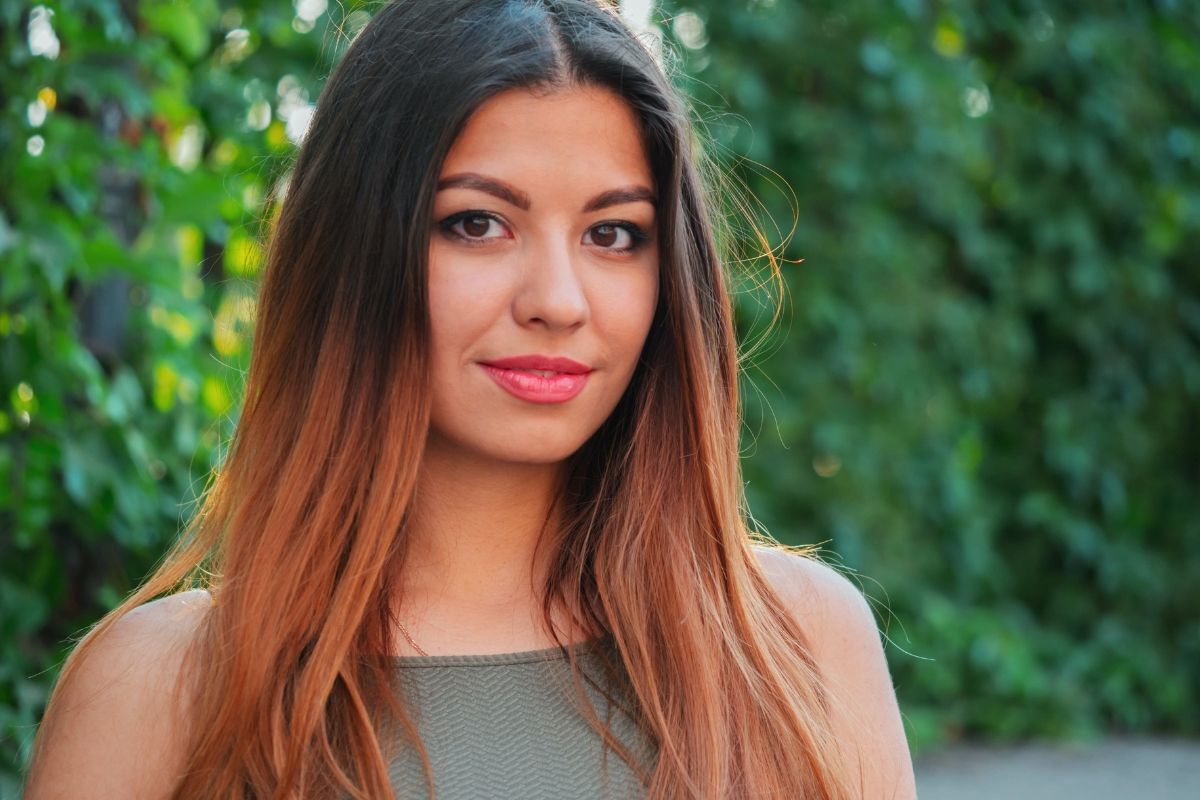 màu tóc nâu tây ombre