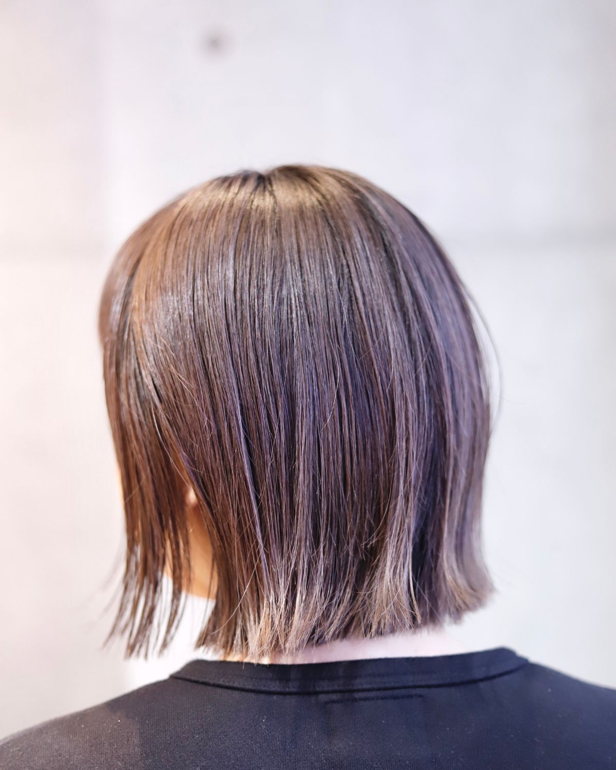 màu tóc nâu tây hightlight tím