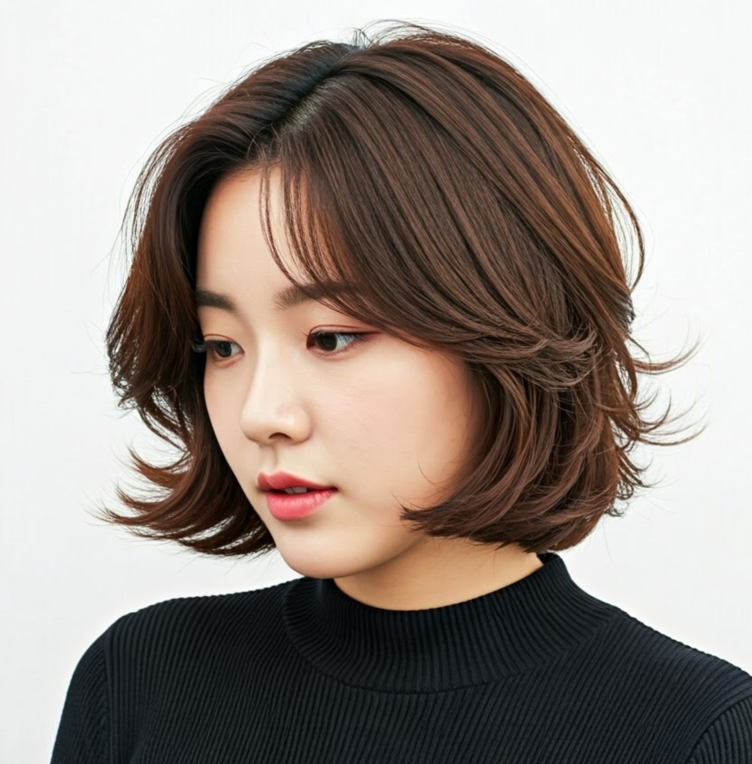 Tóc ngắn layer cho mặt trái xoan