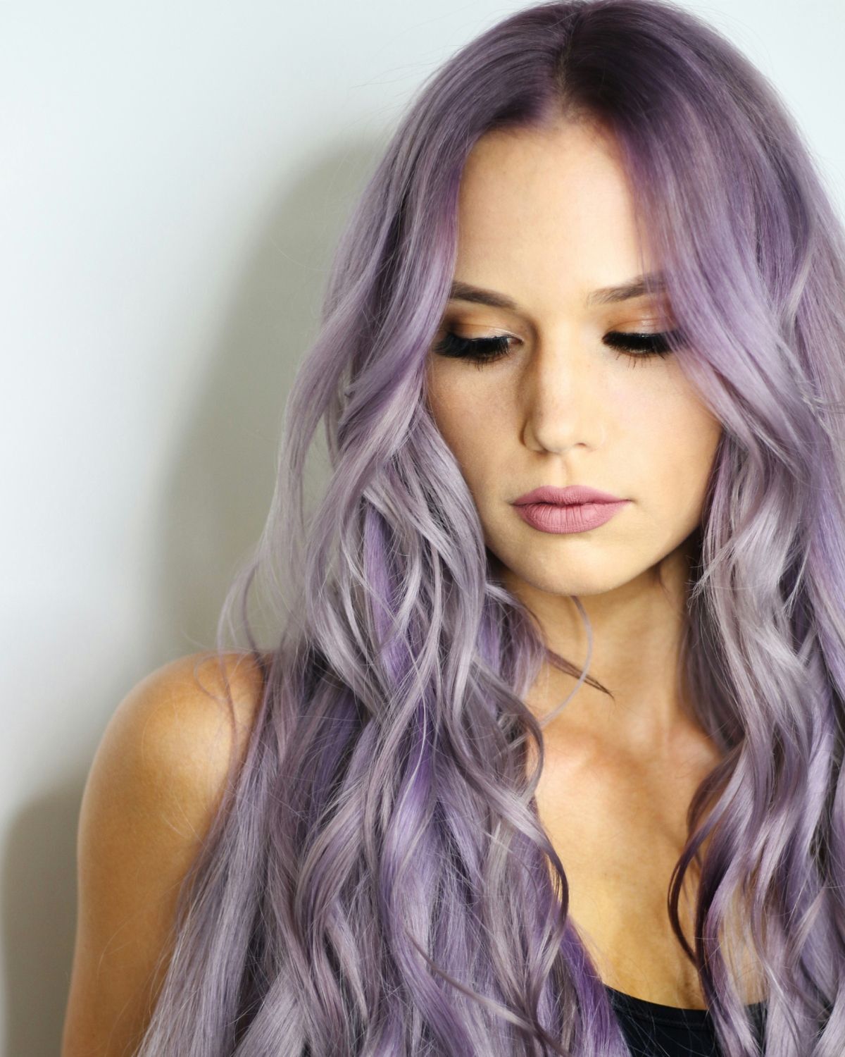 tóc màu nâu khói ánh tím