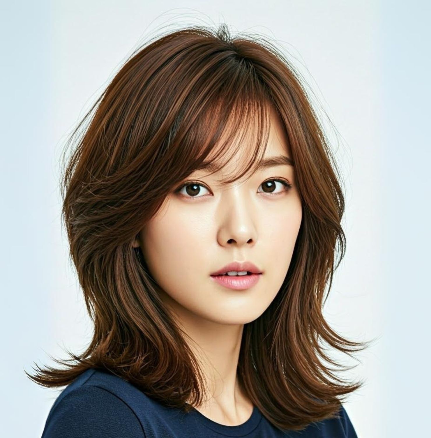 Kiểu tóc mái thưa xéo