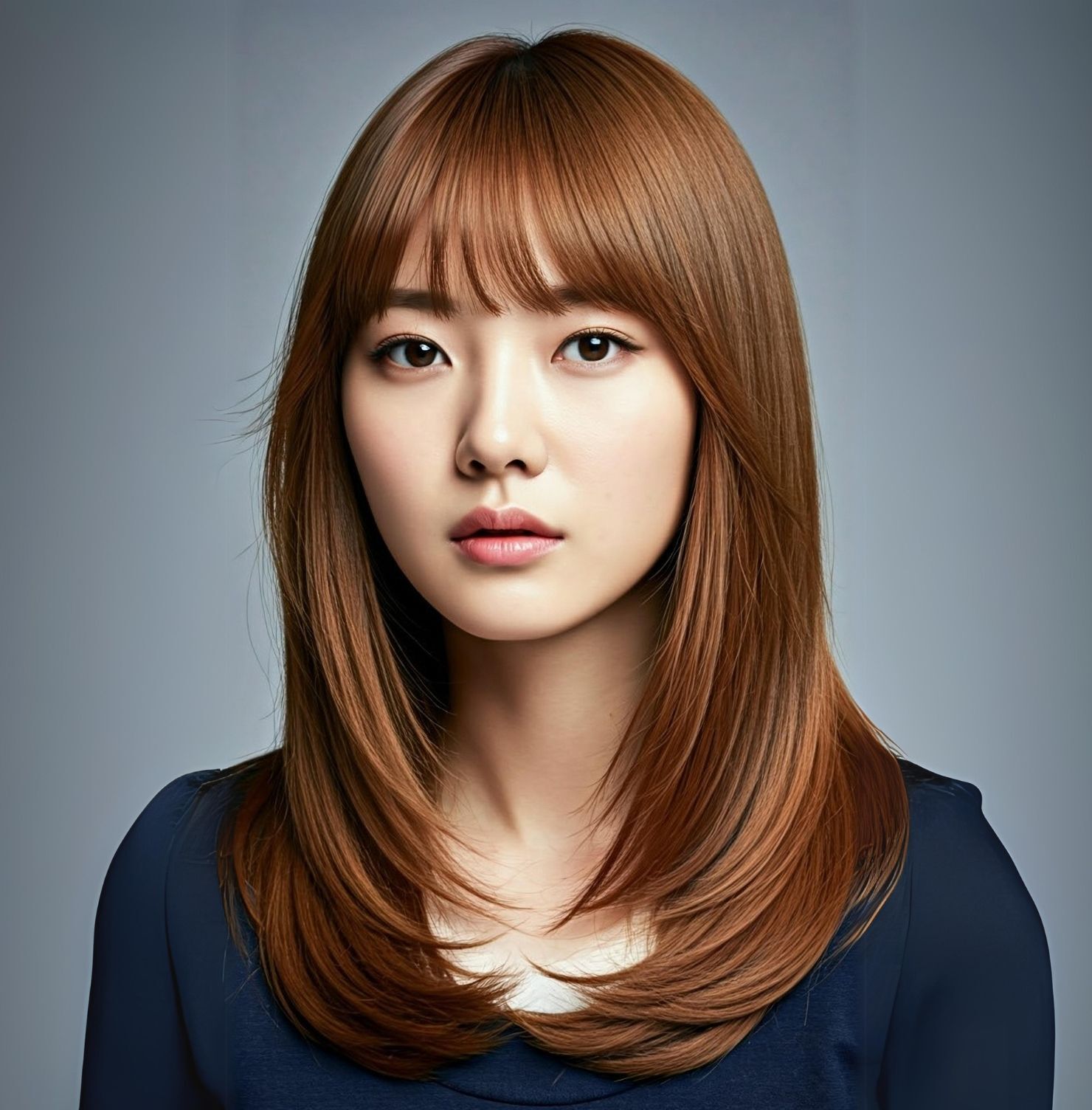 Tóc chiếc lá kết hợp mái thưa